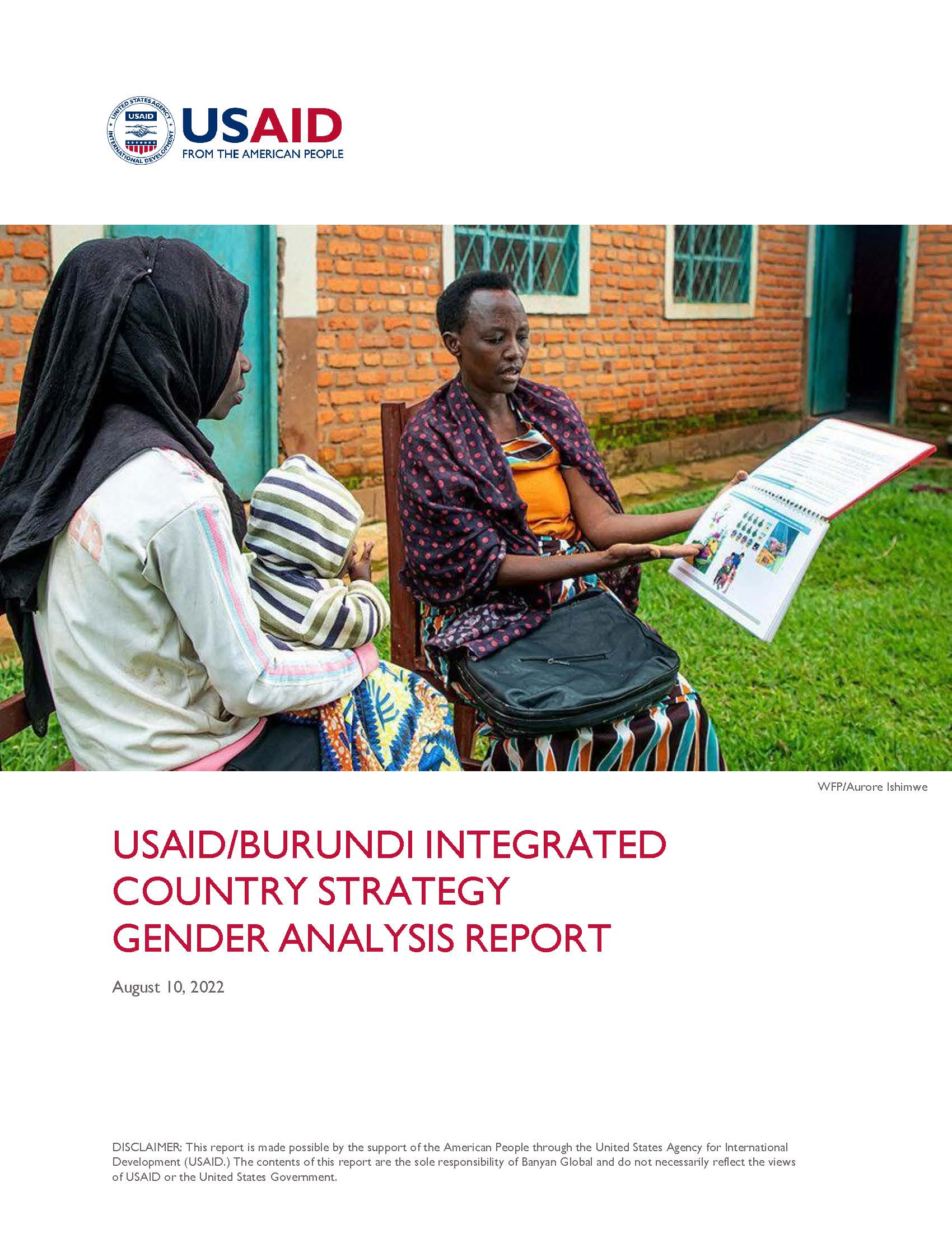 USAID/Burundi Integrated Country Strategy Gender Analysis Report