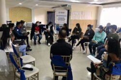 With the support of LHSS Colombia, a group of migrant community members meet with Colombia’s Ministry of Health to discuss barriers to health care in Bogota.